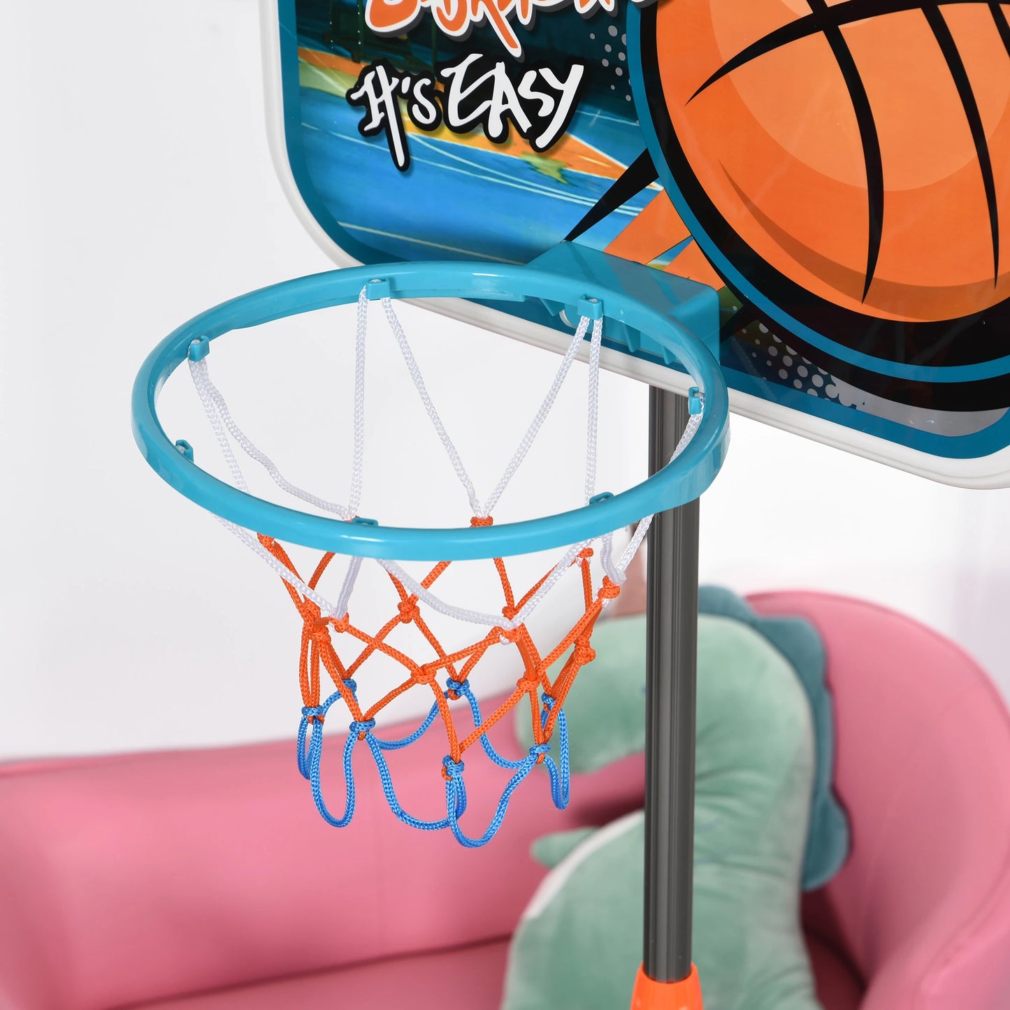 Height Adjustable Basketball Hoop for Kids with Basketball Included