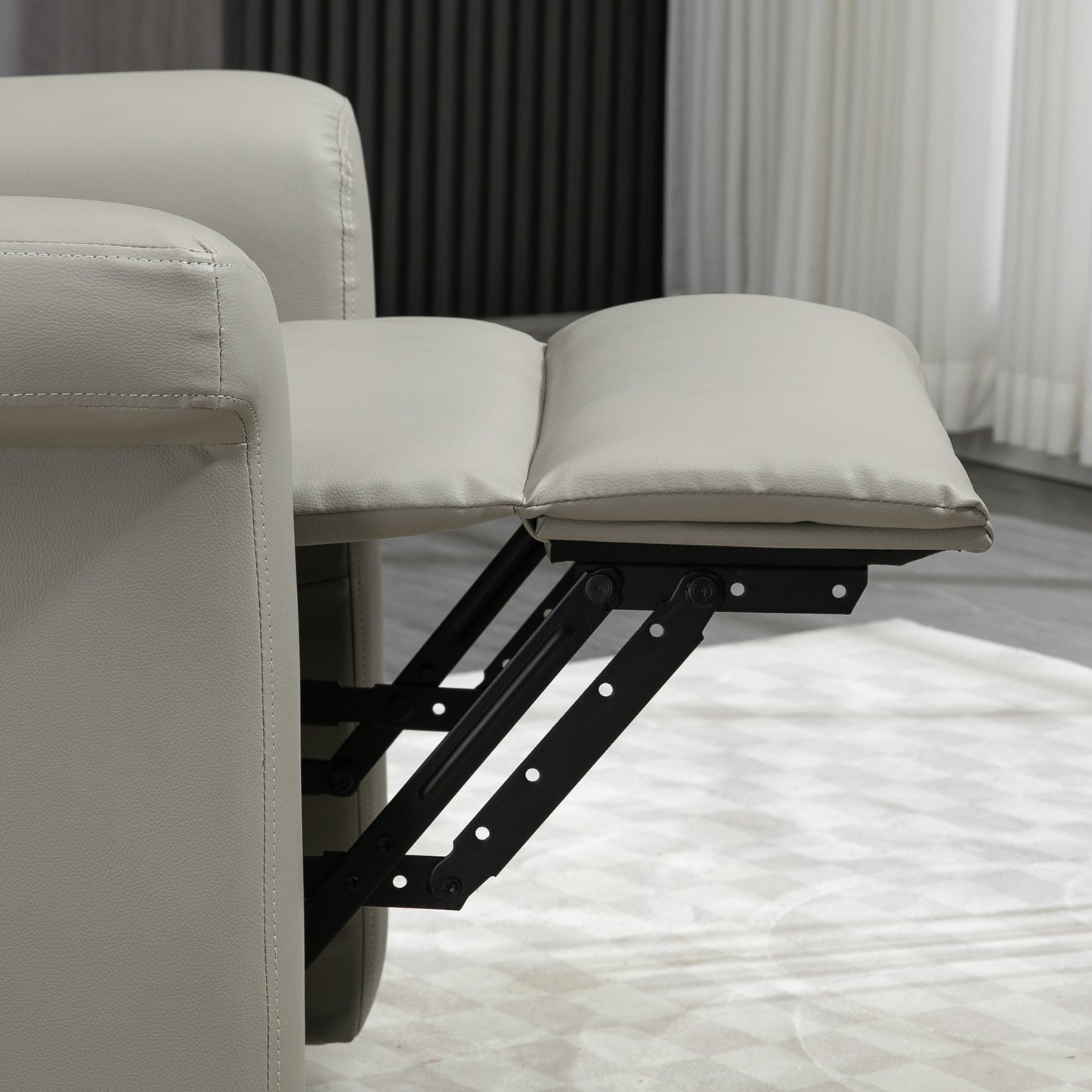 Power Lift Chair Armchair for the Elderly, PU Leather Recliner Chair with Extended Footrest, Remote Control and Side Pocket