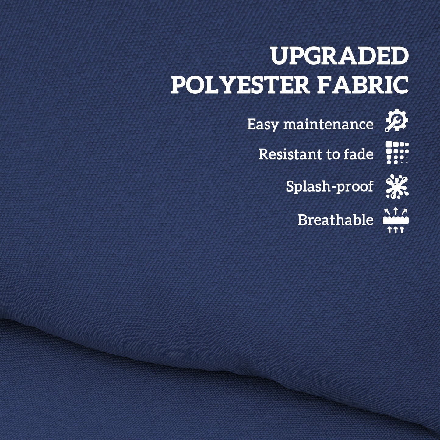 Seat and Back Padded Cushion Set, CUSHION ONLY - Dark Blue
