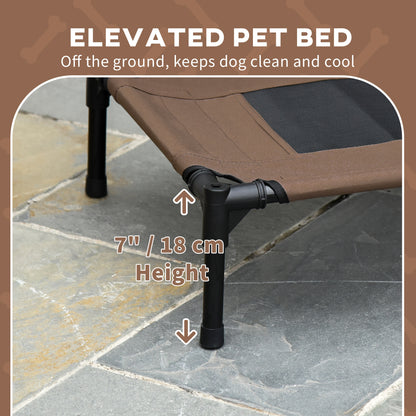 Outdoor Dog Bed with Removable Canopy, Portable Raised Dog Bed for Camping, Garden & Beach