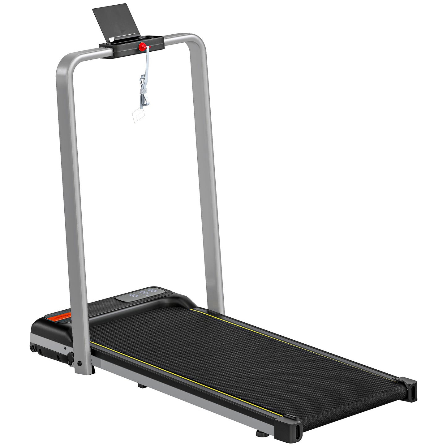 Folding Walking Treadmill, Under Desk Walking Pad with Incline, Silver Tone