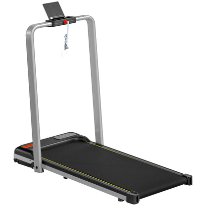 Folding Walking Treadmill, Under Desk Walking Pad with Incline, Silver Tone