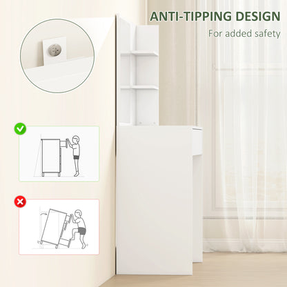 Dressing Table with Mirror and Storage - White