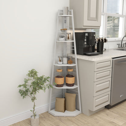 Five-Tier Corner Shelf - White