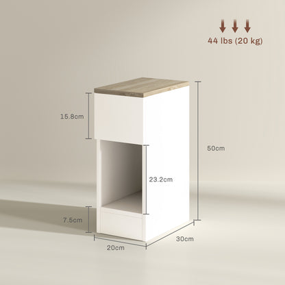 Set of Two Modern Storage Bedside Tables - Cream White