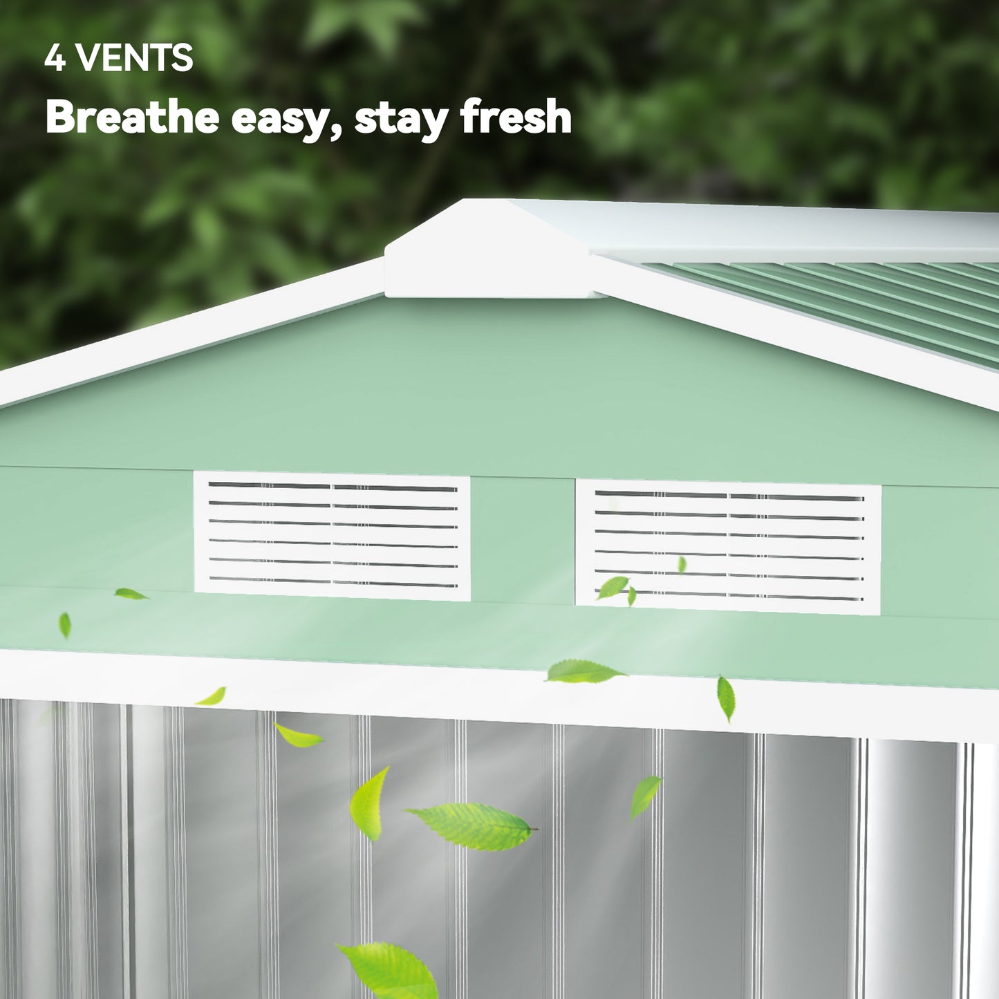 7 x 4ft Metal Garden Shed, Outdoor Storage Tool House with Ventilation Slots, Foundation Kit and Lockable Double Doors