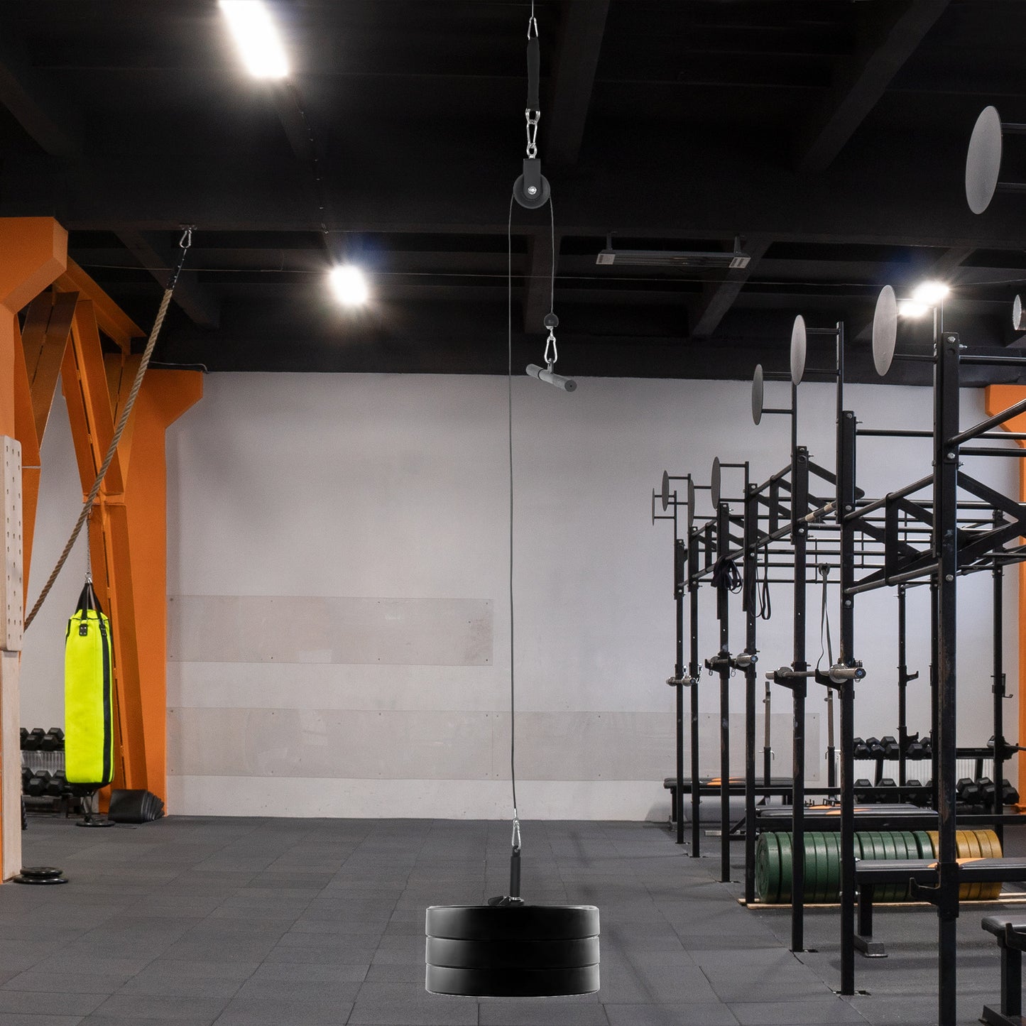 Cable Machine Pulley System, Lats Pull Down System, with DIY Loading Weight Pin