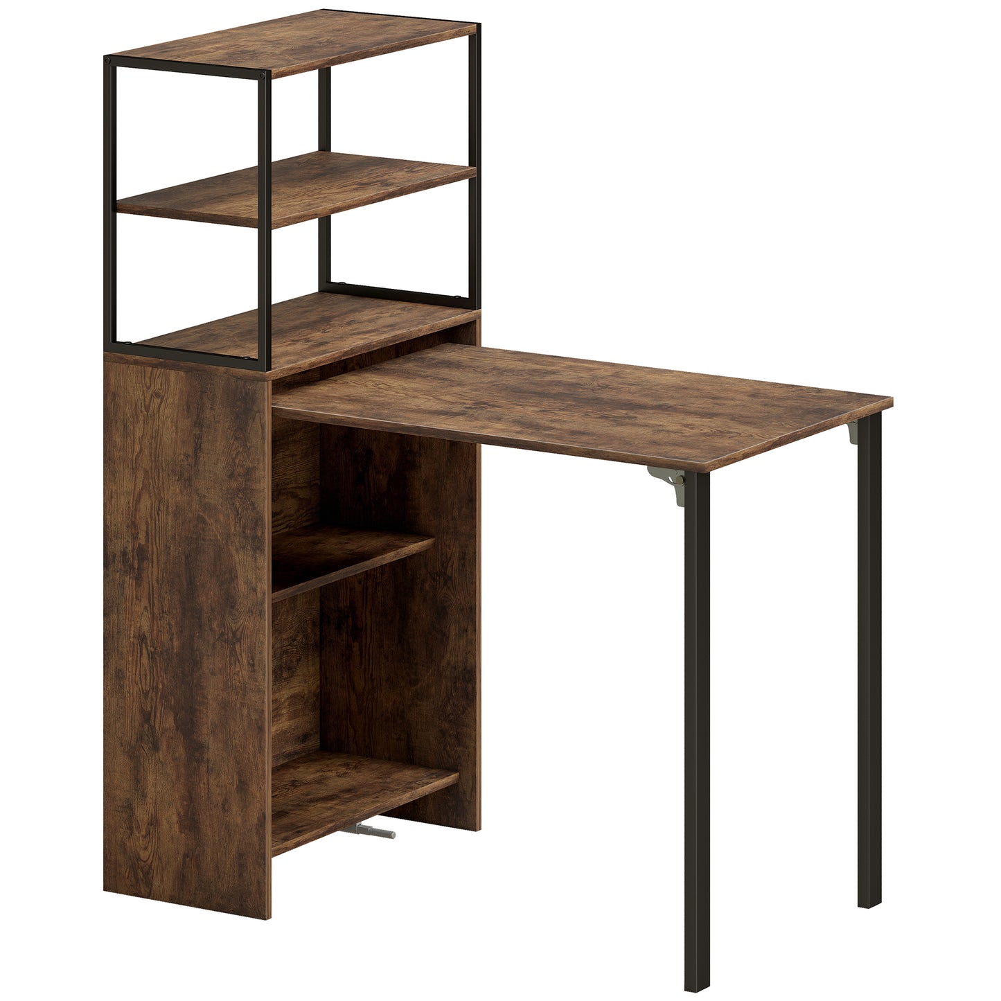 Folding Shelf and Work Table - Brown/Black