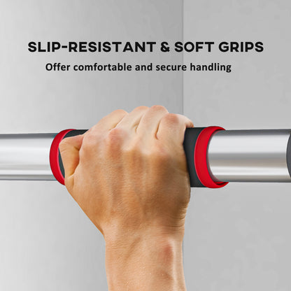 Doorway Pull Up Bar, No Screws Door Frame Chin Up Bar, Adjustable Length (75-92cm) for Home Gym Workout, Max Load 200kg