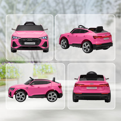 12V Kids Electric Ride on, Electric Car for Kids with Parental Remote, Music, Lights, Suspension Wheels, Pink