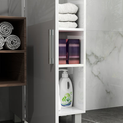 Tall Bathroom Cabinet, Freestanding Bathroom Cabinet with Adjustable Shelves and Double Doors