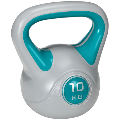 Kettlebell, 10kg Kettle Bells with Handle for Home Gym Weight Lifting and Strength Training, Light Blue and Grey