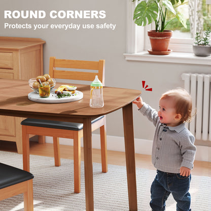Pine Wood Rectangular Dining Table - Light Brown