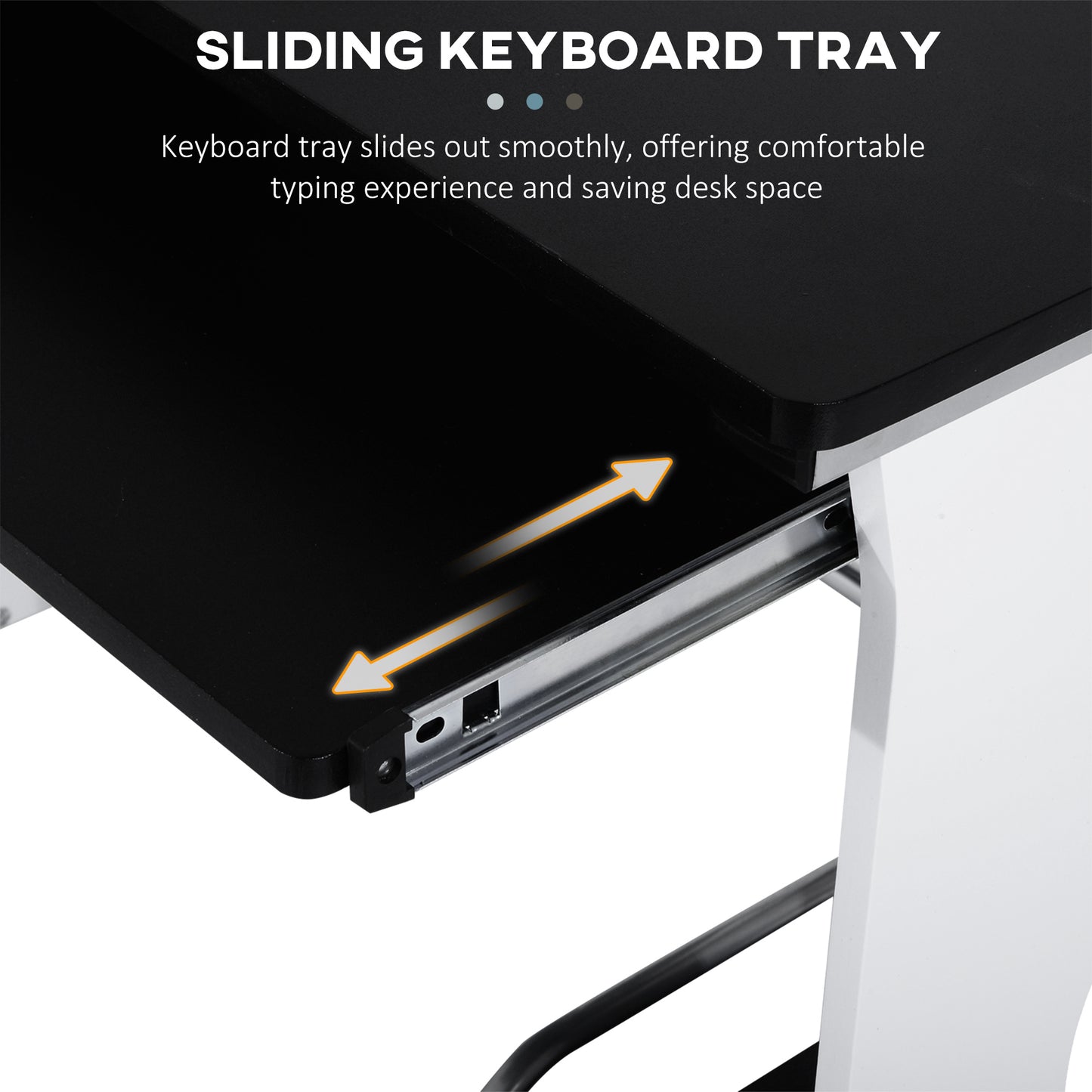 Computer Desk with Sliding Keyboard Tray, Storage Drawers and Host Box Shelf, Home Office Desk, Study Workstation