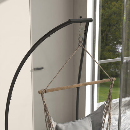 Hammock Chair Stand, C Shape Hanging Heavy Duty Metal Frame Hammock Stand for Hanging Hammock Air Porch Swing Chair