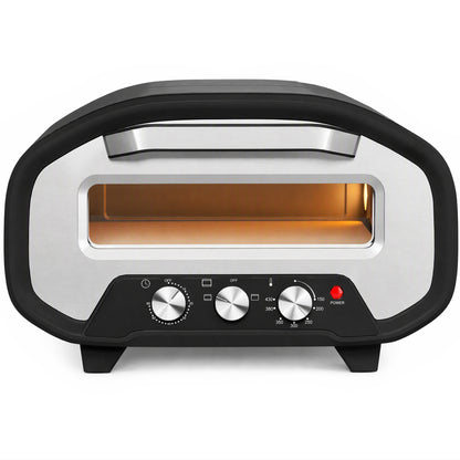 Electric Pizza Oven, Pizza Maker with 3 Knob Control and Ceramic Stone, Viewing Window, 2200W