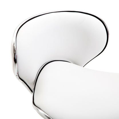 Adjustable Rolling Swivel Beauty Salon Chair, Stool for Spa, Technician - White