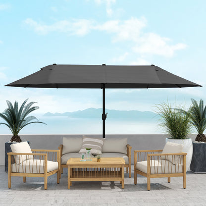 4.6m Double Garden Parasol - Black