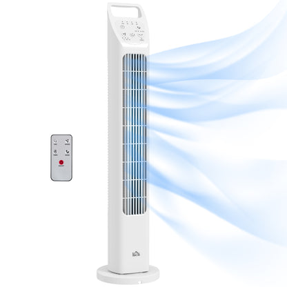 31" Oscillating Tower Fan with Remote Control, 4H Timer, 3 Speed 3 Modes