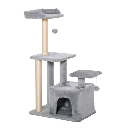 Cat Tree Tower for Indoor Cats 114cm Climbing Activity Centre Kitten with Sisal Scratching Post Perch Hanging Ball Condo Toy