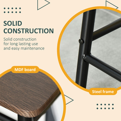 Bar Table & Stool Set with Storage – Black & Oak