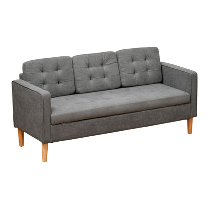 3 Seater Storage Sofa, Fabric Couch with Hidden Under Seat Storage, Thick Cushions
