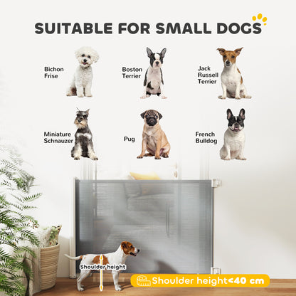 Retractable Pet Safety Gate, Folding Dog Barrier, Grey
