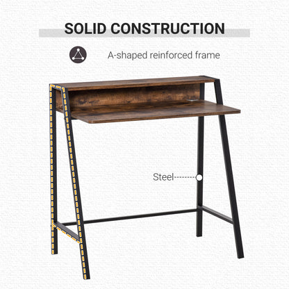 Writing Desk Computer Table Home Office PC Laptop Workstation Storage Shelf 84L x 45W cm Rustic Brown