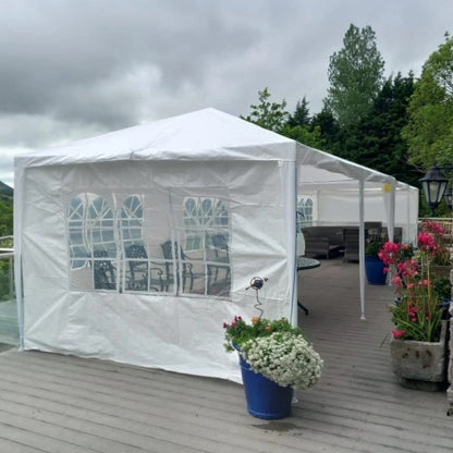 3 x 6 m Garden Pop Up Gazebo, Wedding Party Tent Marquee, Water Resistant Awning Canopy with Sidewalls, Windows, Carry Bag