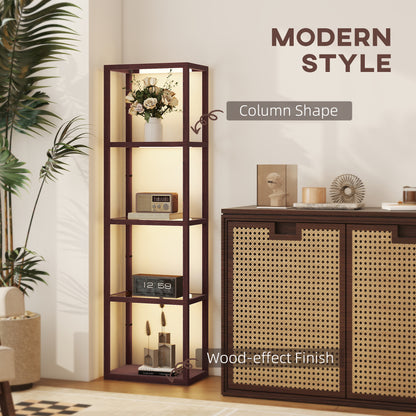 Four-Shelf Floor Lamp - Dark Brown