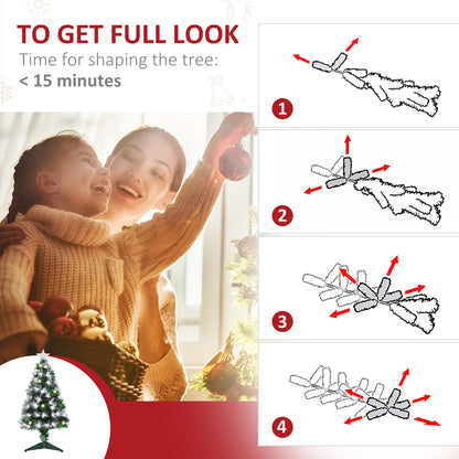 3ft White Light Artificial Christmas Tree w/ 90 LEDs Star Topper Tri-Base Full Bodied Seasonal Decoration Pre-Lit Home