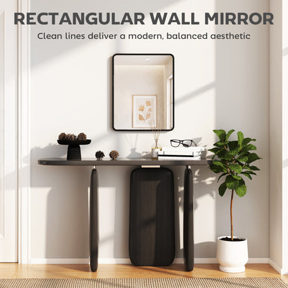 Rectangular Wall Mirror with HD Glass - Black
