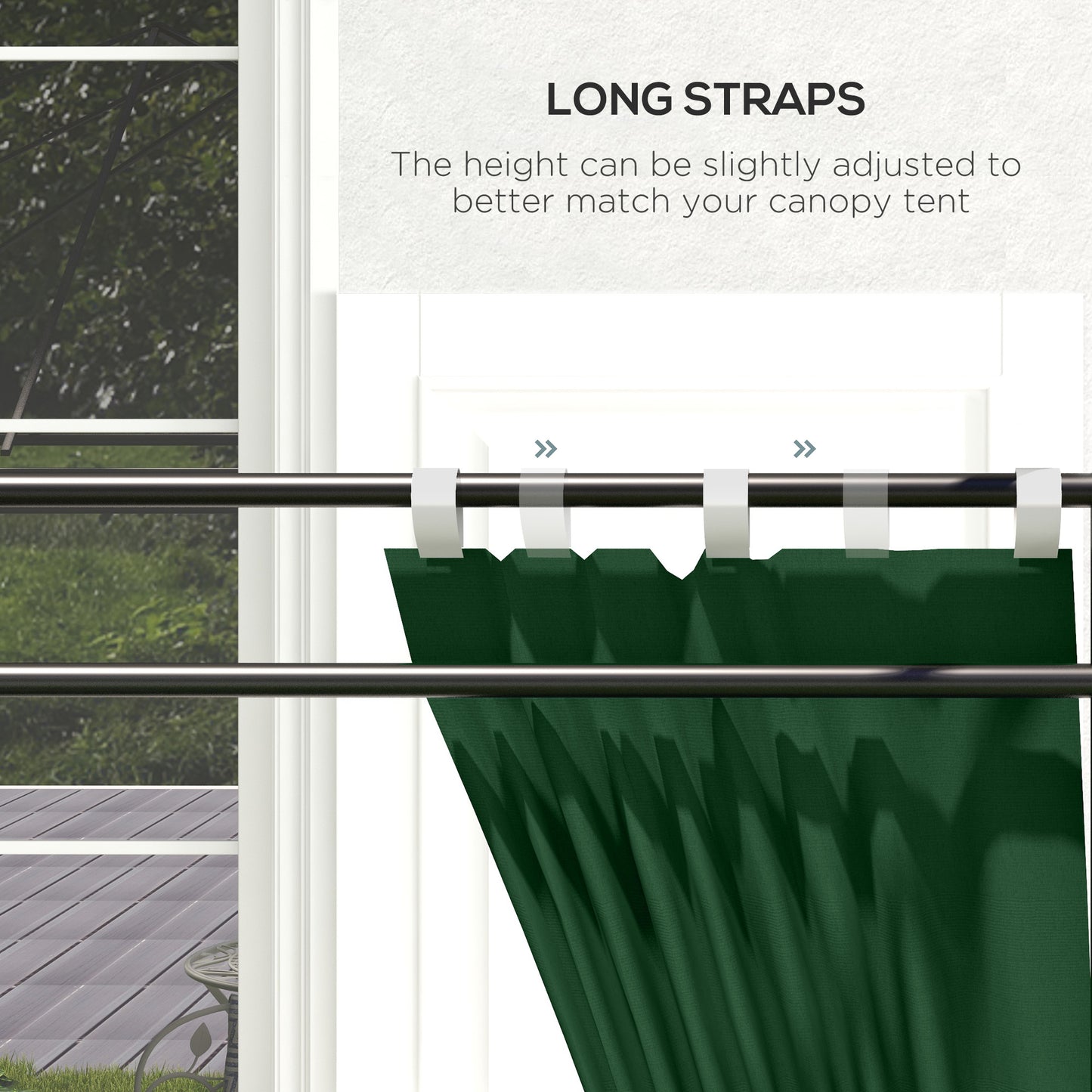 Set of Two 295cm Replacement Canopy Walls - Green