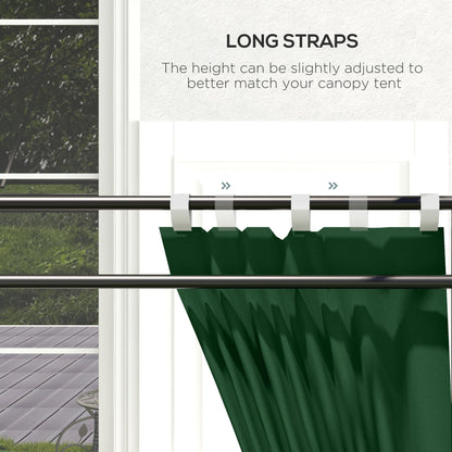 Set of Two 295cm Replacement Canopy Walls - Green