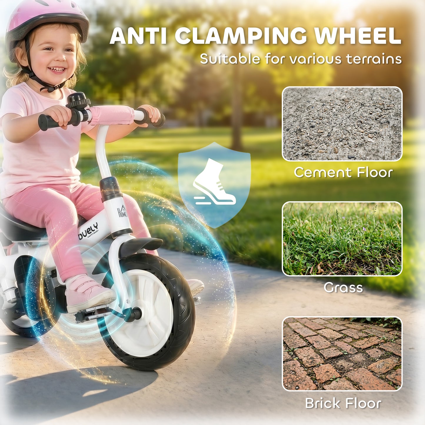 6 in 1 Kids Trike Push Bike w/ Push Handle, Canopy, 5-point Seat Belt, Storage, Footrest, Brake, for 1-5 Years, Pink