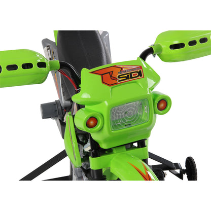 Kids Electric Motorbike, 6V Battery Powered Ride on Motorcycle with Training Wheels, Start-up Button, Pedal