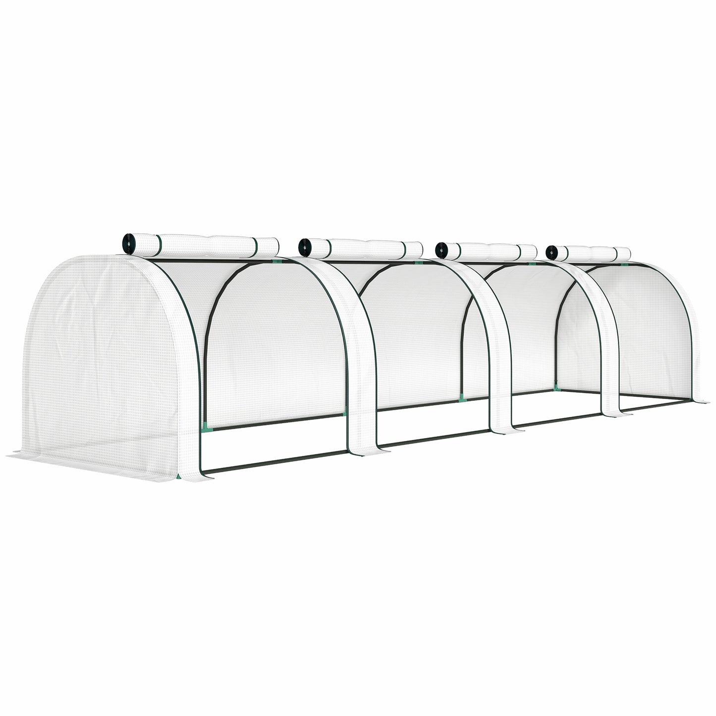 395 x 100 cm Low Tunnel Greenhouse - White
