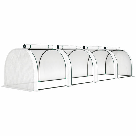 395 x 100 cm Low Tunnel Greenhouse - White
