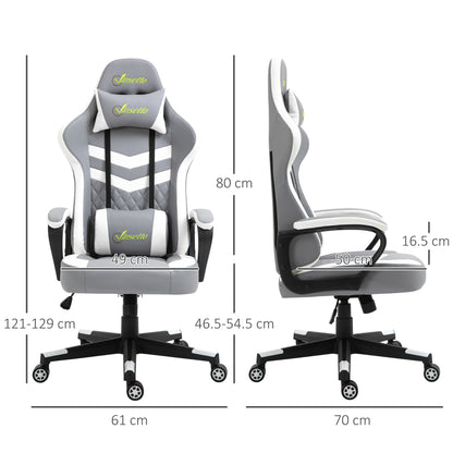 Gaming Chair, Computer Desk Chair with Lumbar Support, Faux Leather Racing Chair