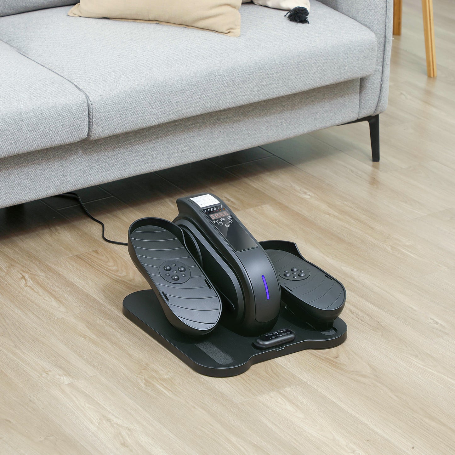 Under Desk Elliptical Machine, Seated Pedal Exerciser, Mini Electric Elliptical Machine for Seniors with LCD Monitor