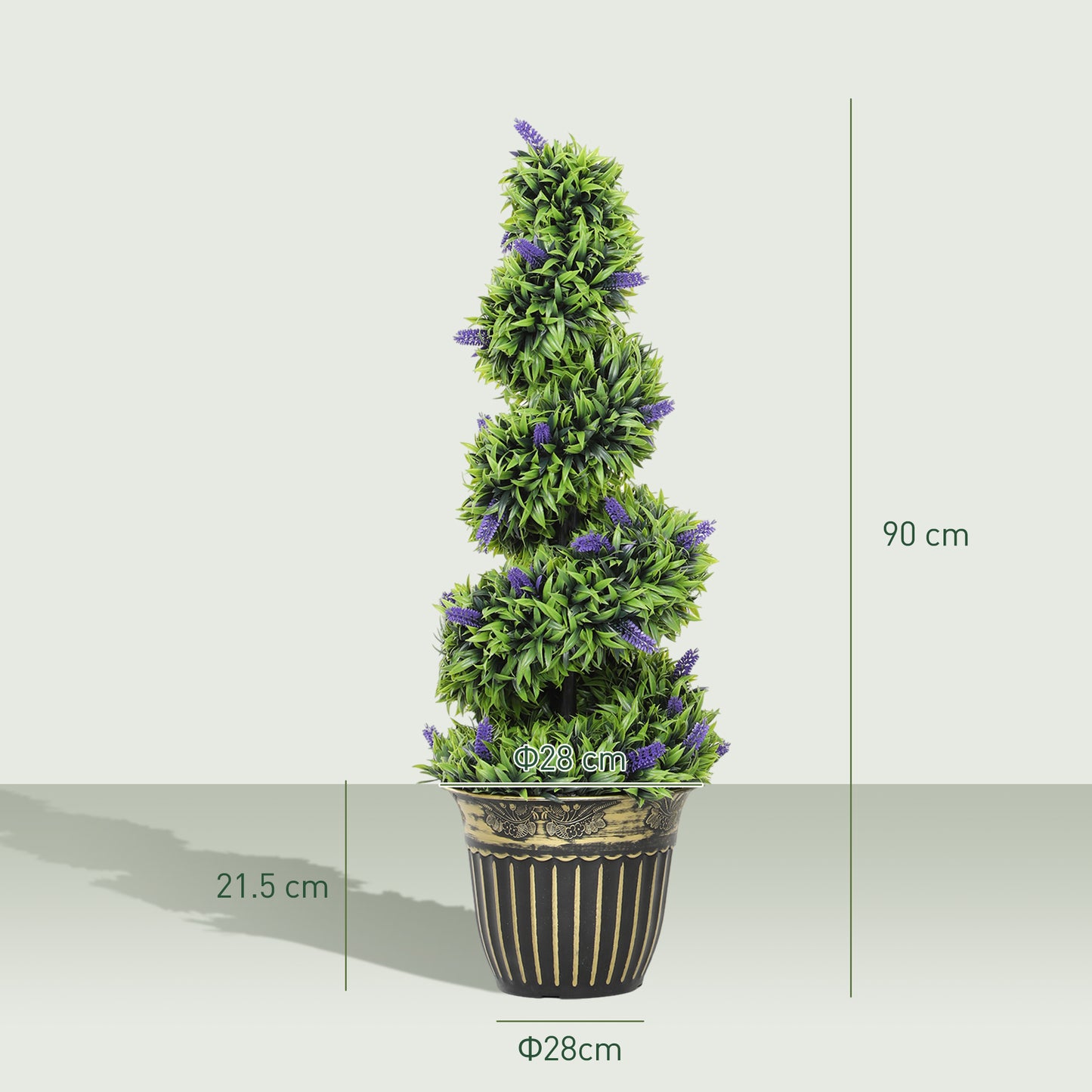 Set of Two 90cm Artificial Lavender Trees