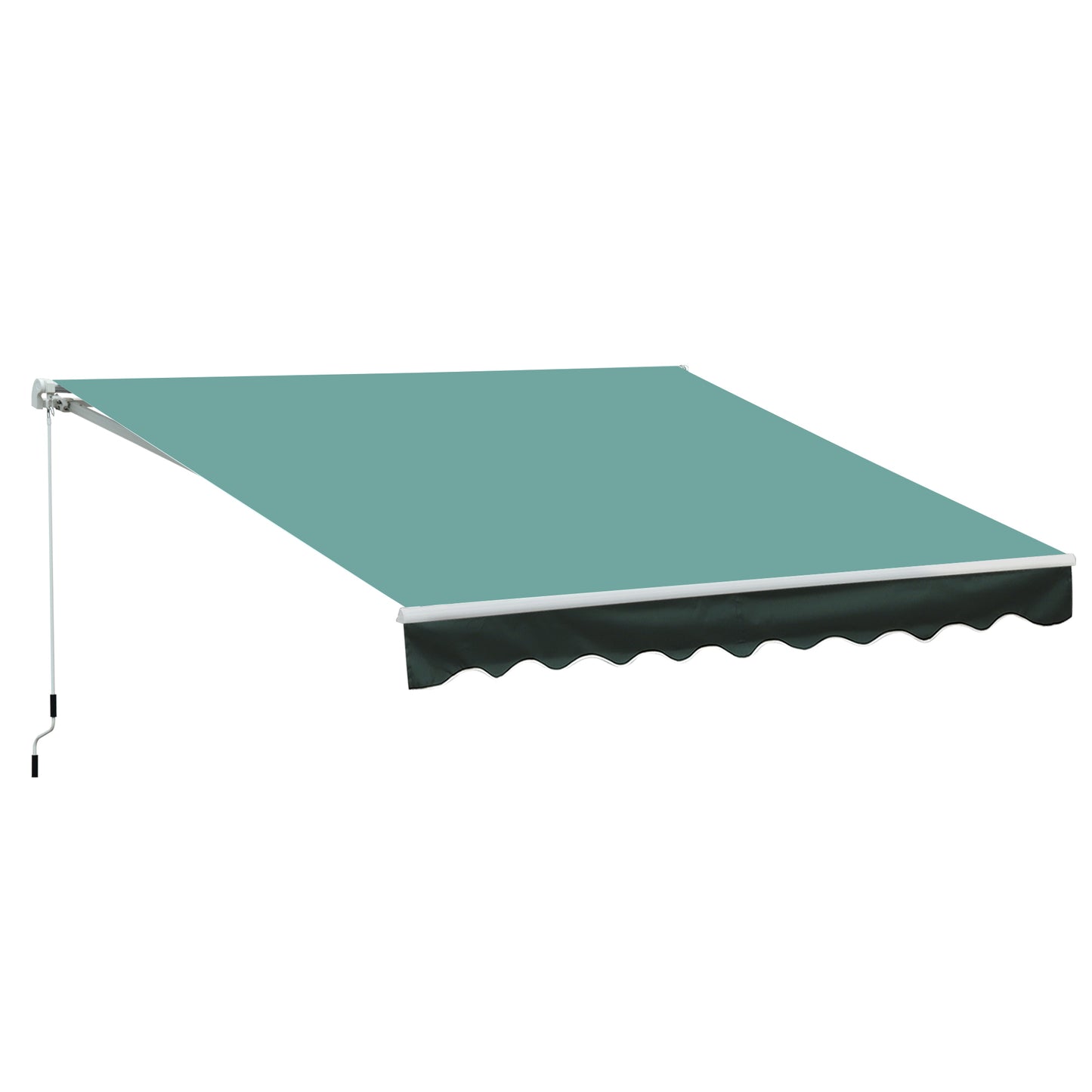 3 x 2.5m Manual Retractable Awning for Patio 45-75° Sun Canopy with Waterproof Fabric - Greyish Green