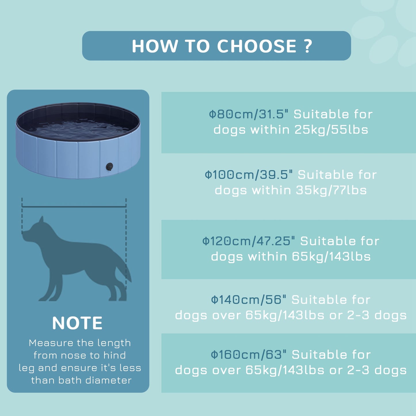 Foldable Dog Pool for Puppies and Ducks, Thickened PVC Dog Paddling Pool Bath Tub Hard Board