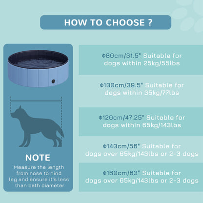Foldable Dog Pool for Puppies and Ducks, Thickened PVC Dog Paddling Pool Bath Tub Hard Board