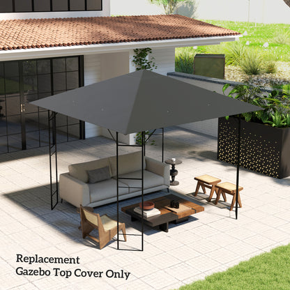 3 x 3(m) Gazebo Canopy Replacement Cover, Garden Gazebo Roof Replacement with Drain Holes, Water Resistant PVC Coating