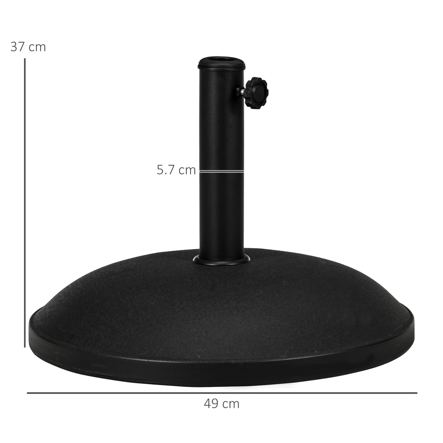 25 kg Parasol Base, Heavy Duty Concrete Patio Umbrella Stand with Adjustable Knob