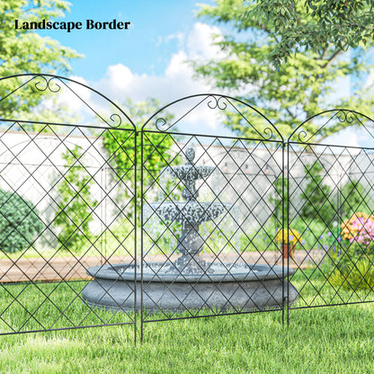Decorative Garden Fencing, 43in x 11.4ft Outdoor Picket Fence Panels