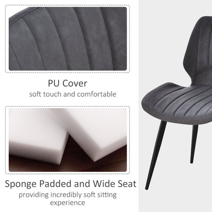 Dining Chairs Set of 2, PU Leather Upholstered Kitchen Chairs with Backs