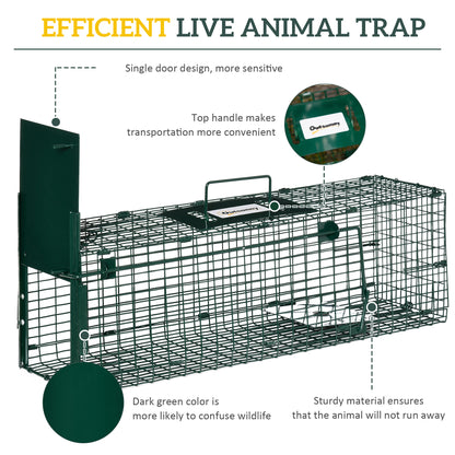 Metal Rat Trap with Single Door, for Small Animals, Dark Green