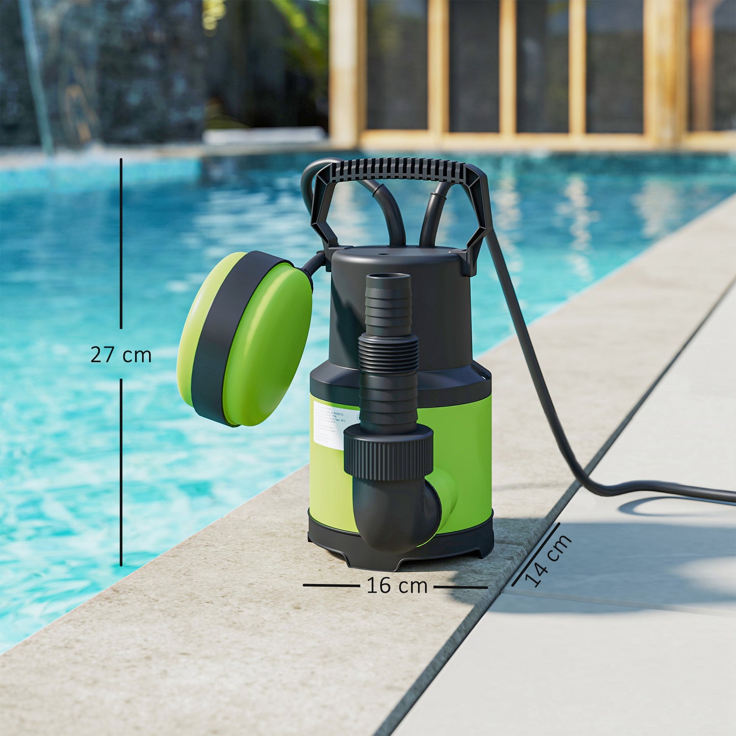 400W Submersible Water Pump for Dirty/Clean Water, 9000L/H Electric Sump Pump with Float Switch